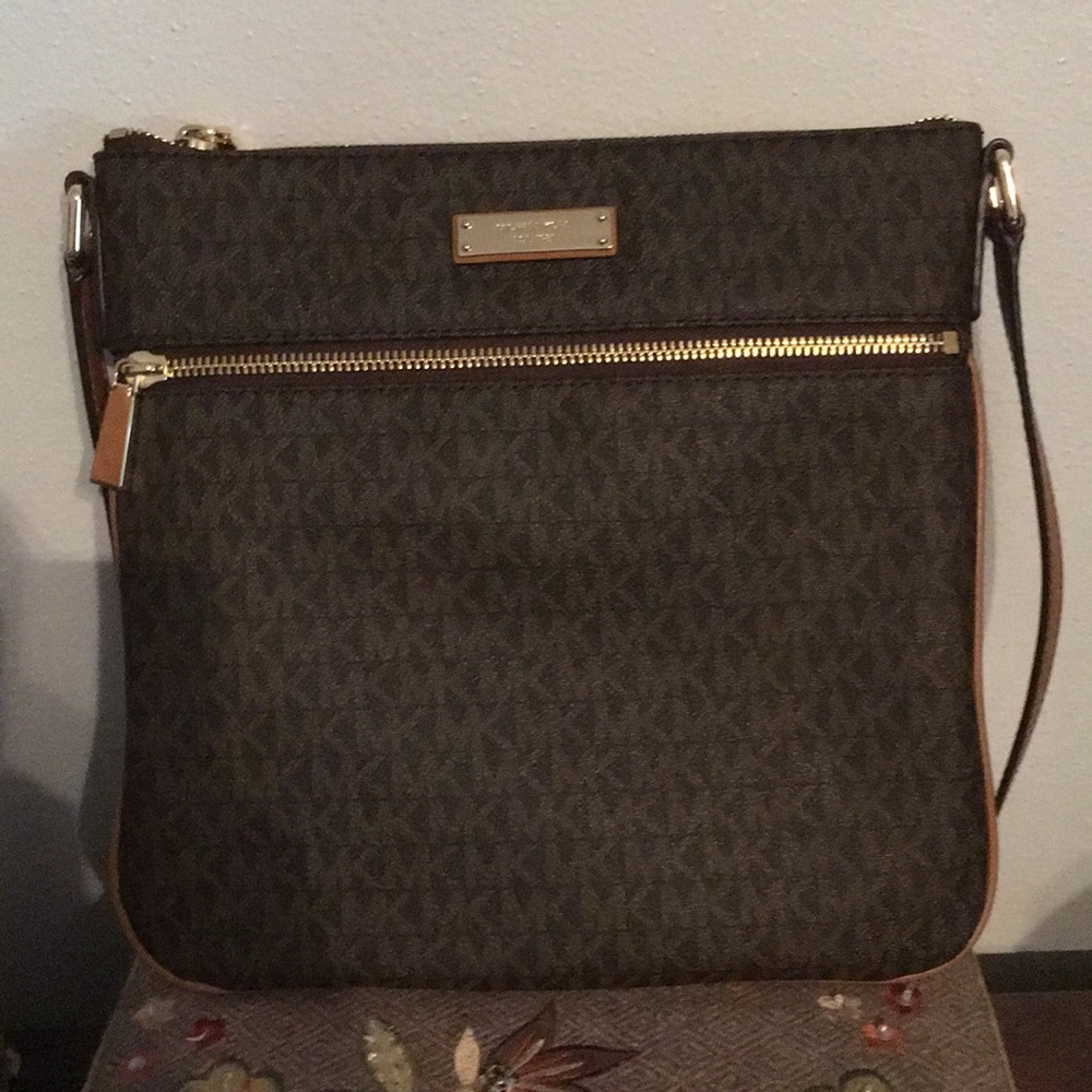 Authentic Michael Kors brown cross body bag